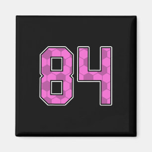 Pink Soccer Pattern Number 84 Jersey Player Unifor Magnet
