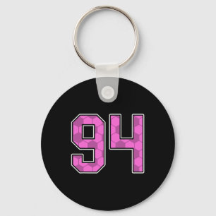 Pink Soccer Pattern Number 94 Jersey Player Unifor Key Ring