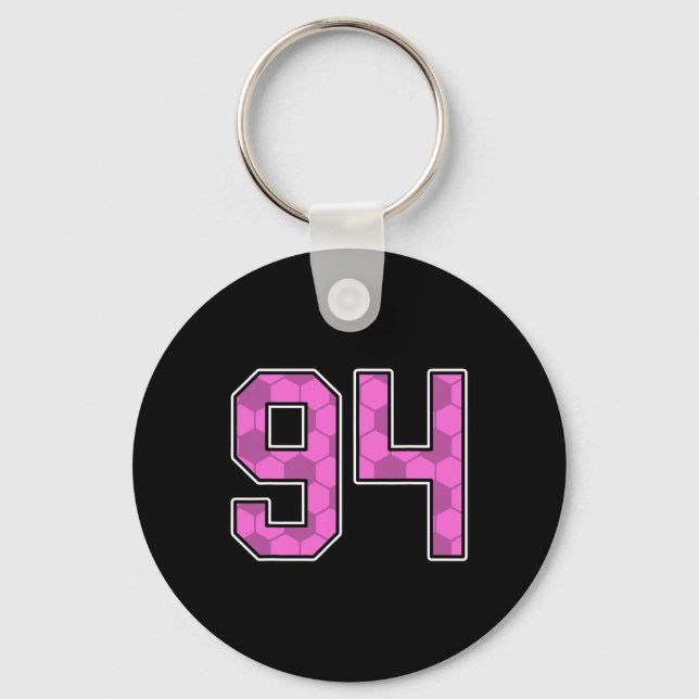 Pink Soccer Pattern Number 94 Jersey Player Unifor Key Ring (Front)