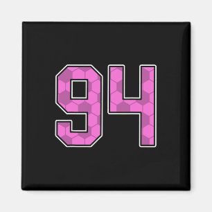 Pink Soccer Pattern Number 94 Jersey Player Unifor Magnet