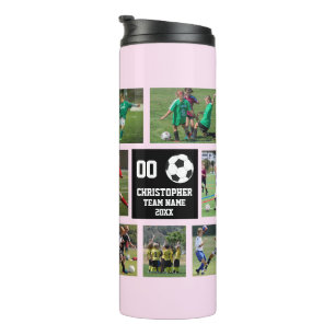 Pink Soccer  Thermal Tumbler