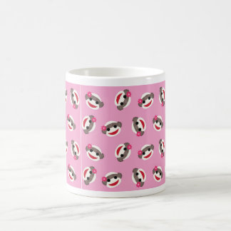 Pink Sock Monkey Flower Girl Coffee Mug