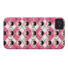 Pink Sock Monkeys on Pink White Argyle Diamond