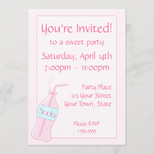 Pink Soda Party Invitation