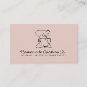 Pink Soft Blush Homemade Food Bakery Cook Business Card