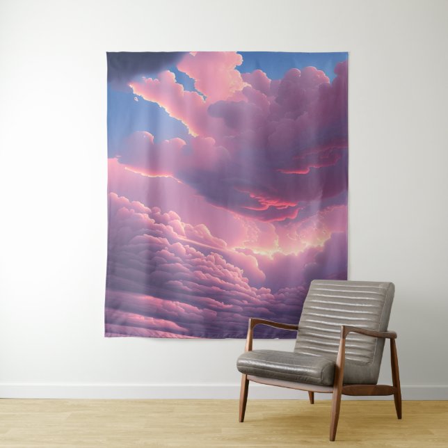 Pink Soft Clouds Tapestry (In Situ)