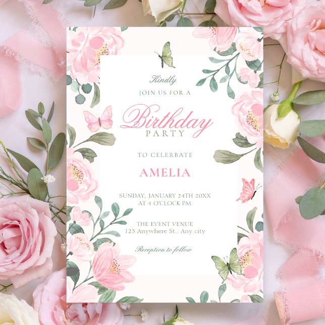 Pink soft floral invitation (Creator Uploaded)
