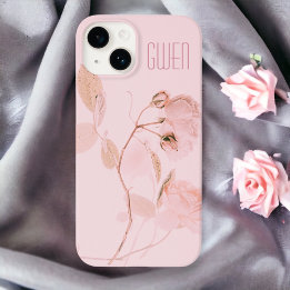 Pink Soft Floral Personalised  iPhone 13 Case