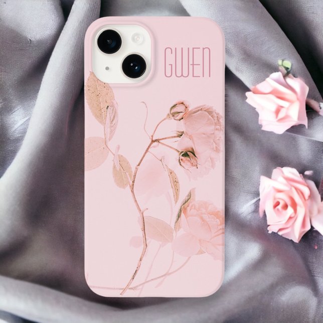 Pink Soft Floral Personalised  Case-Mate iPhone Case (Creator Uploaded)