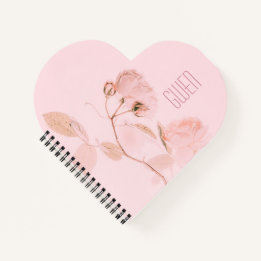 Pink Soft Floral Personalised Notebook