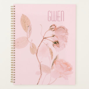 Pink Soft Floral Personalised Planner