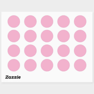 Pink, solid color classic round sticker