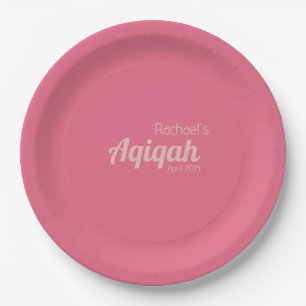 Pink Solid Colour Plain, Aqiqah Baby Shower Paper Plate