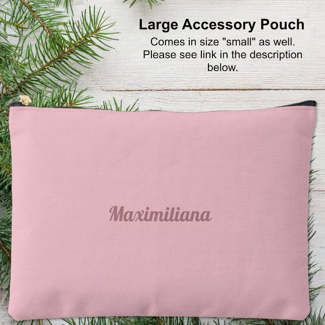 Pink - Solid Large Accessory Pouch (Large Accessory Pouch - Pink - Solid by Leapfroglisics Shop)