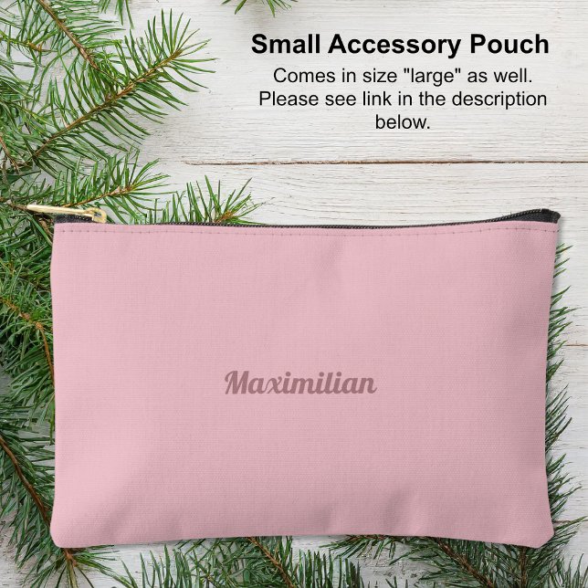 Pink - Solid Small Accessory Pouch (Small Accessory Pouch - Pink - Solid by Leapfroglisics Shop)
