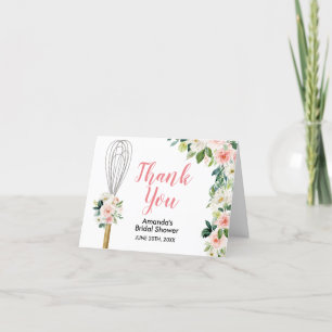 Pink Soon to be Whisked Away Bridal Shower Folded Thank You Card