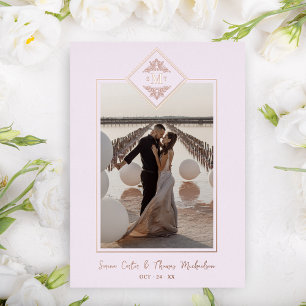 Pink Sophisticate Flourish Chic Rose Gold Initials