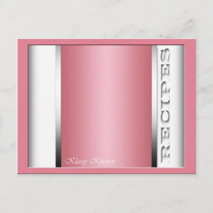 Pink Sophisticated Recipe Cards
