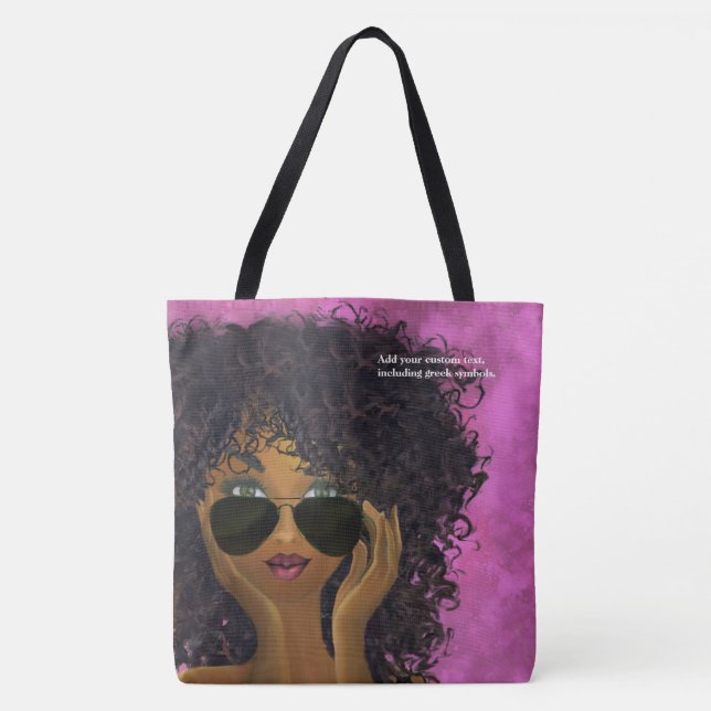 Pink Sorority Black Art Tote Bag (Front)