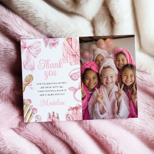 Pink Spa Party Girl Birthday  Thank You Card