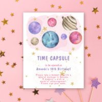 Pink Space Galaxy Time Capsule 1st birthday