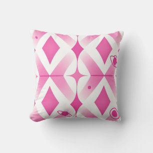 Pink Space Geometric Pattern Cushion