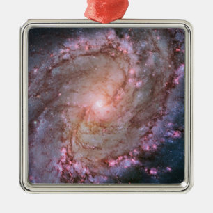 Pink Space Photo Spiral Galaxy M83 Metal Ornament