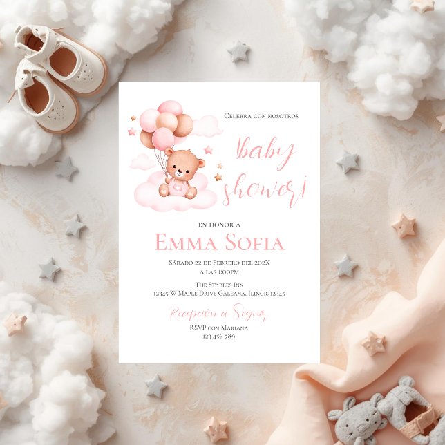  Pink Spanish Baby Shower invitation (Creator Uploaded)