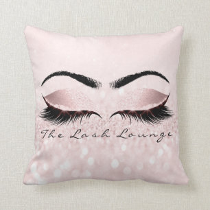 Pink Spark Glitter Makeup Lash Eye Princess Girly Cushion