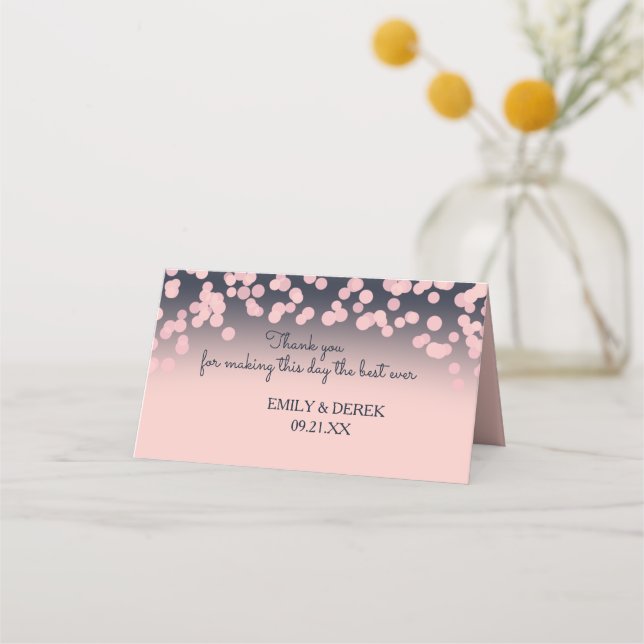Pink Sparkle Bohek Place Card (Back)