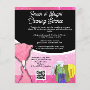 Pink Sparkle Cleaning Service Business Flyer
