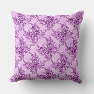 Pink Sparkle Fairy Wings Throw Pillow