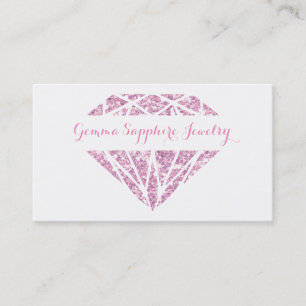 Pink Sparkle Gem Jeweller Business Card