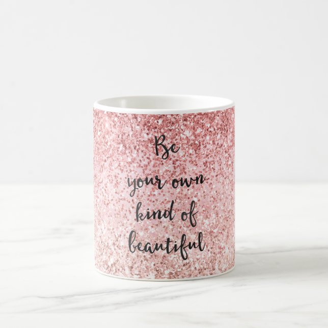 Pink Sparkle Girly Glitzy Glam Glitter Beautiful Coffee Mug (Center)