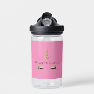 Pink Sparkle Gold Glam Unicorn Water Bottle