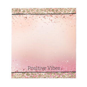 Pink Sparkle Gold Leopard Print Notepad