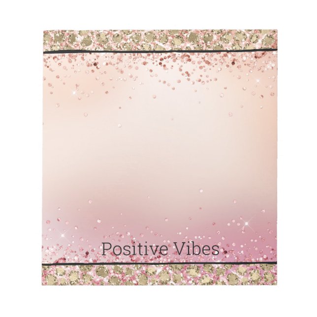 Pink Sparkle Gold Leopard Print      Notepad (Front)