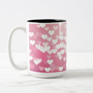 Pink Sparkle Hearts Pattern Coffee Mug