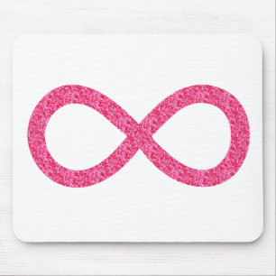 Pink sparkle infinity mouse pad
