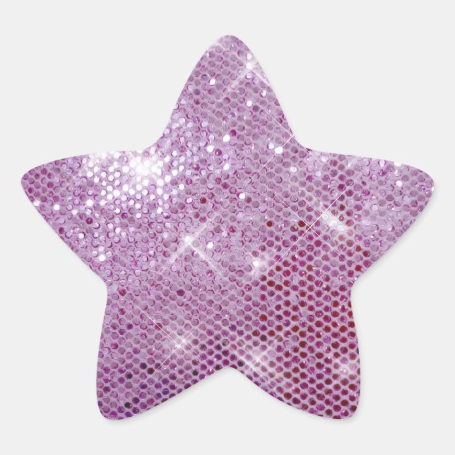 Pink Sparkle-Look Star Sticker (Front)