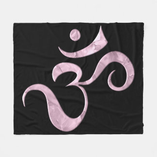 Pink Sparkle Om Fleece Blanket