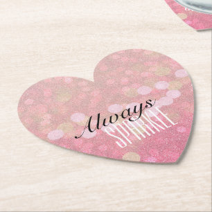 Pink Sparkle Paper Coaster