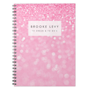 Pink Sparkle Personalised Journal Notebook