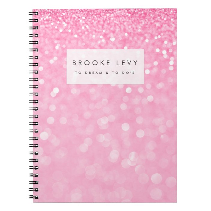 Pink Sparkle Personalised Journal Notebook | Zazzle.com.au