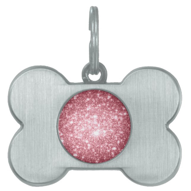 Pink Sparkle Pet ID Tag (Front)