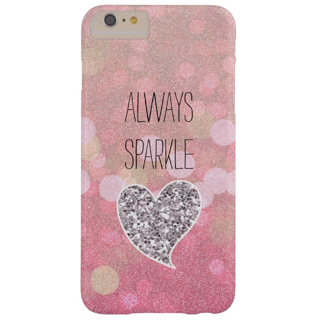 Pink Sparkle Silver Glitter Heart Case-Mate iPhone Case (Back)