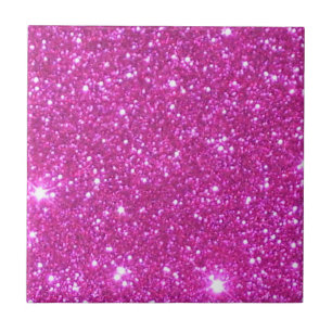 Pink Sparkle Sparkly Glitter Girly Girl Stuff Glam Ceramic Tile