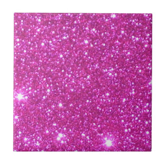 Pink Sparkle Sparkly Glitter Girly Girl Stuff Glam Ceramic Tile