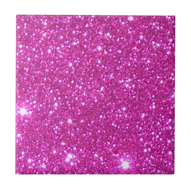Pink Sparkle Sparkly Glitter Girly Girl Stuff Glam Ceramic Tile (Front)