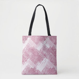 Pink sparkles on white.  tote bag